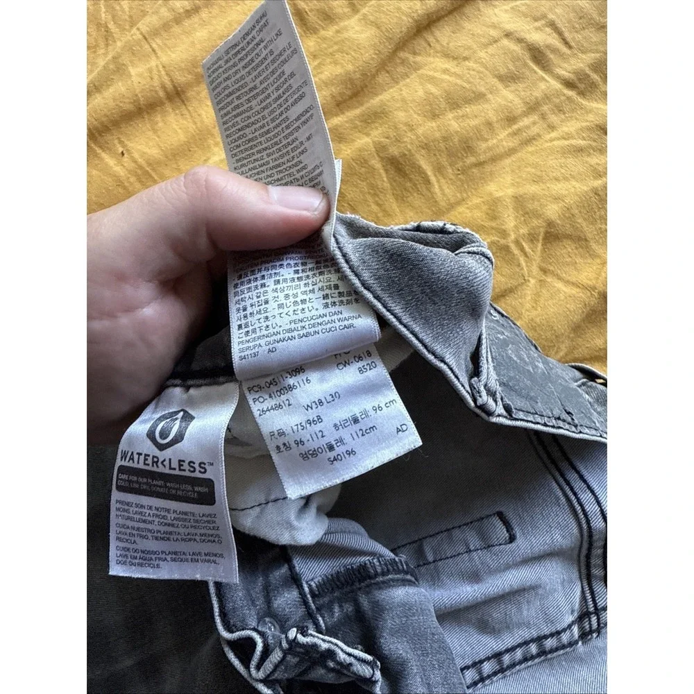 Black Levi Strauss Jeans 511 Slim Fit 38 X 30‎ Grey Faded Zipper Fly